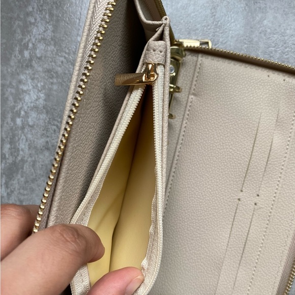 A6 wallet Personal Size Compact Zippy cream color - Picture 5 of 6